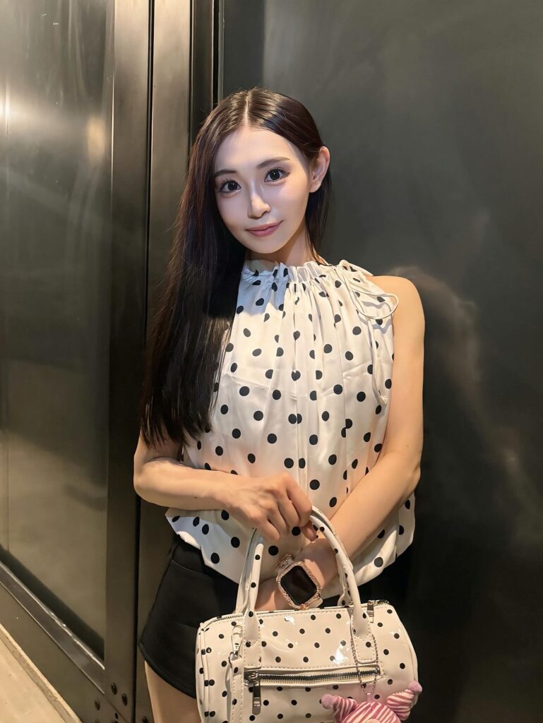 田丸りさの水玉コーデ