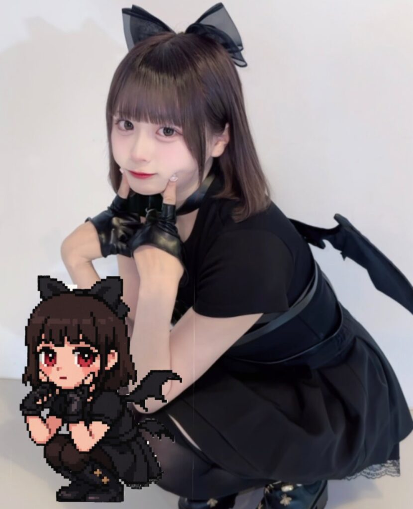 天宮さんお黒いファッション